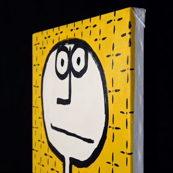 JAO Art figure with long neck and yellow background