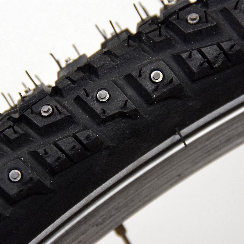 studded bike tire detail